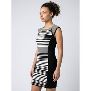 Bodycon Mini Colorblock Designer Workwear tonal Karen Millen Size 4 sleeveless